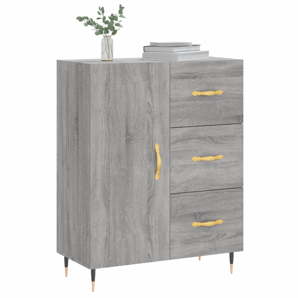 skænk 69,5x34x90 cm konstrueret træ grå sonoma-eg