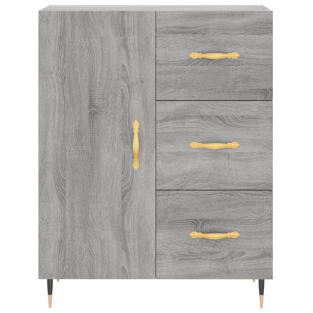 skænk 69,5x34x90 cm konstrueret træ grå sonoma-eg