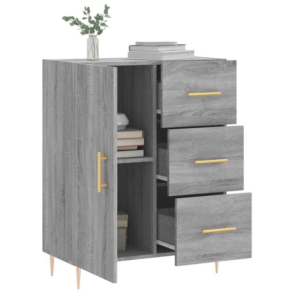 skænk 69,5x34x90 cm konstrueret træ grå sonoma-eg