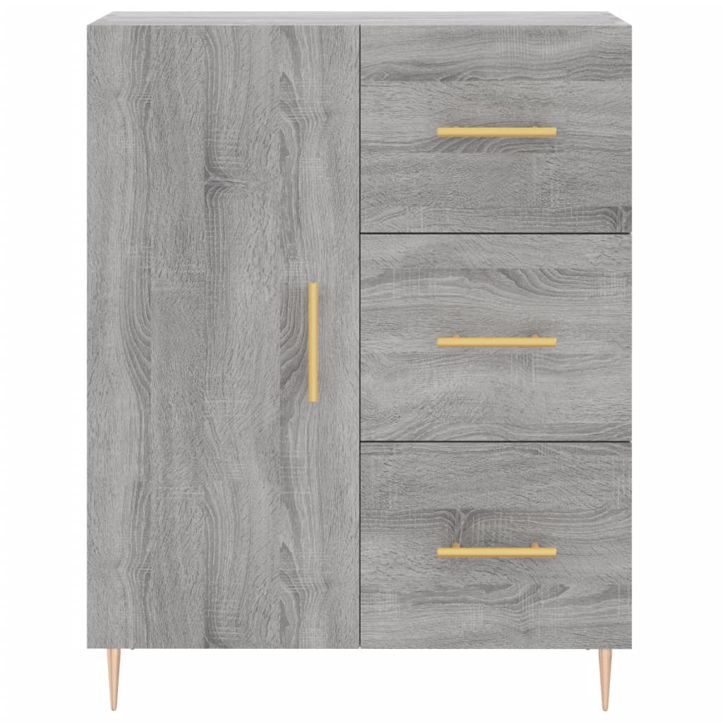 skænk 69,5x34x90 cm konstrueret træ grå sonoma-eg