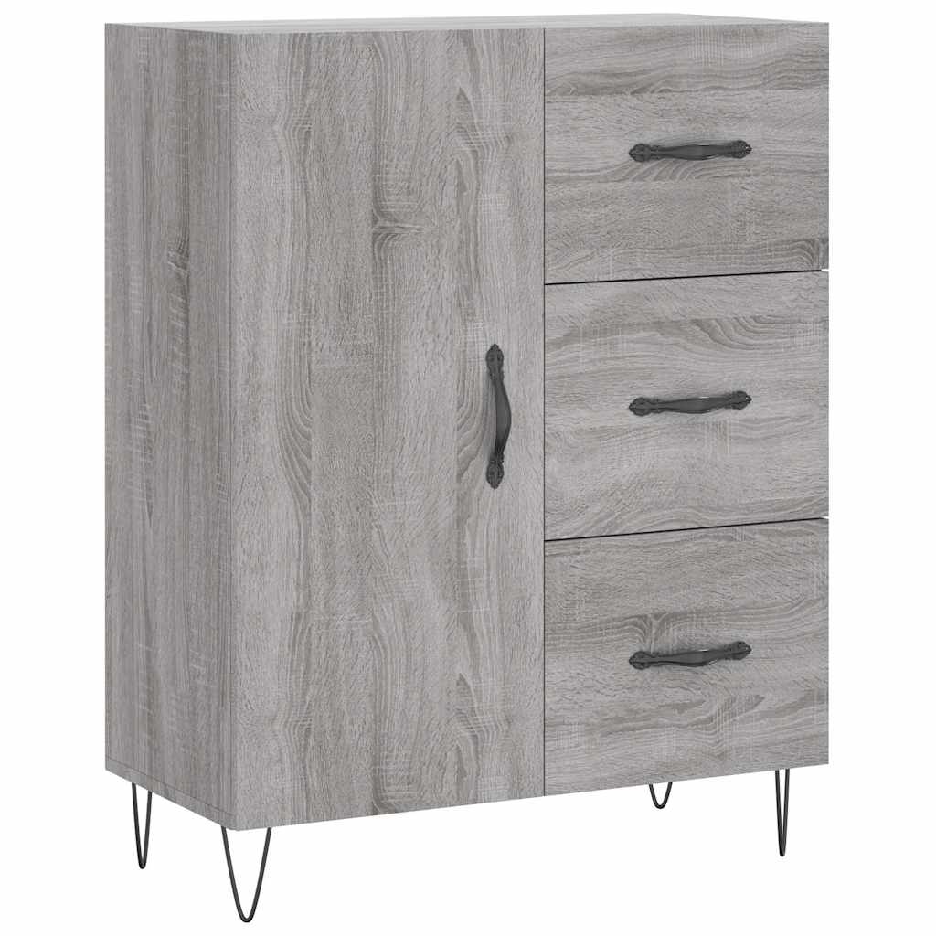 skænk 69,5x34x90 cm konstrueret træ grå sonoma-eg