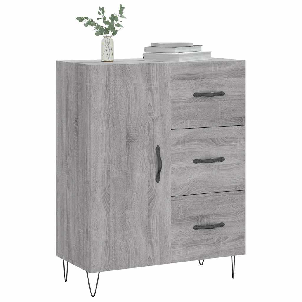 skænk 69,5x34x90 cm konstrueret træ grå sonoma-eg