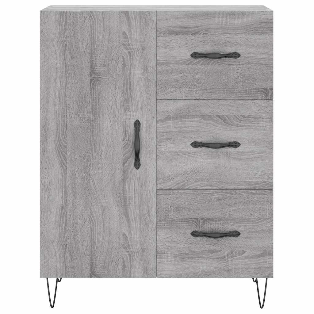 skænk 69,5x34x90 cm konstrueret træ grå sonoma-eg