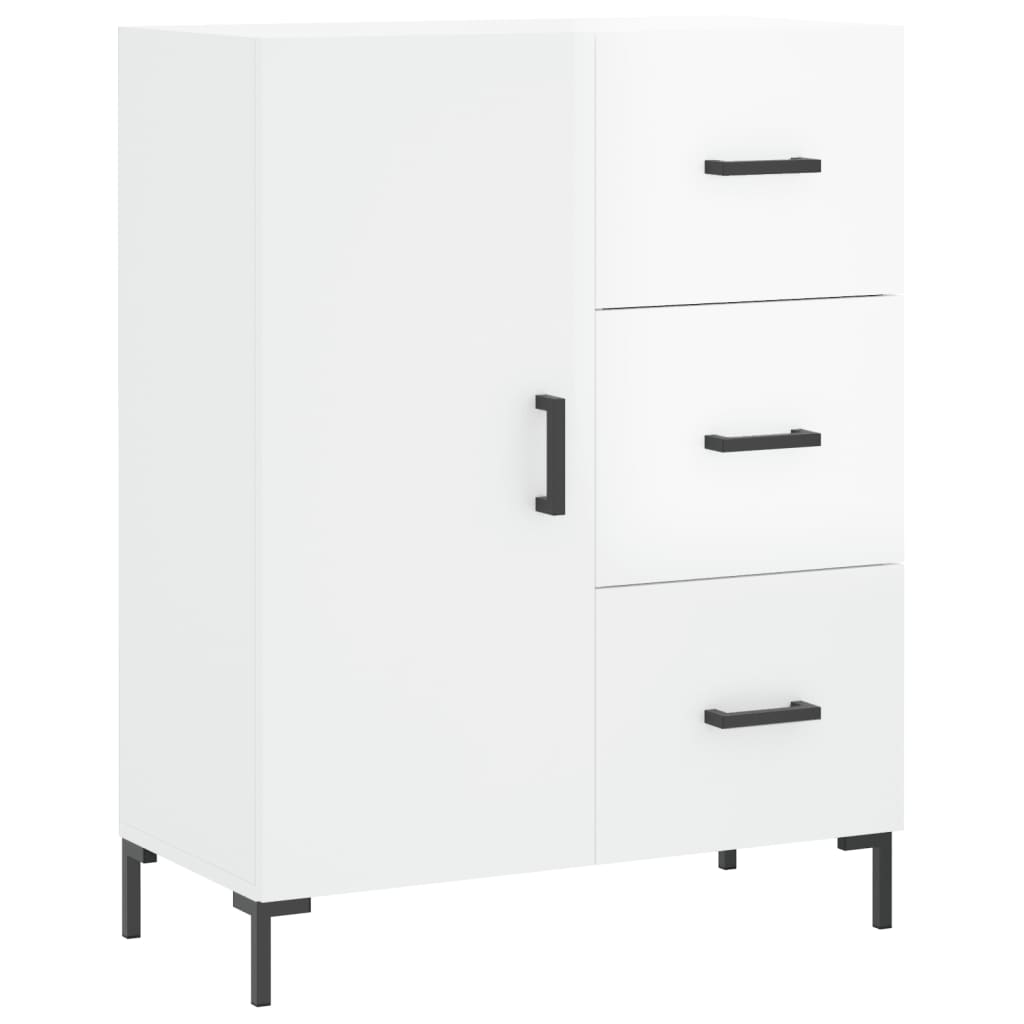 skænk 69,5x34x90 cm konstrueret træ hvid højglans