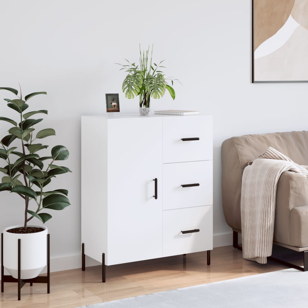 skænk 69,5x34x90 cm konstrueret træ hvid