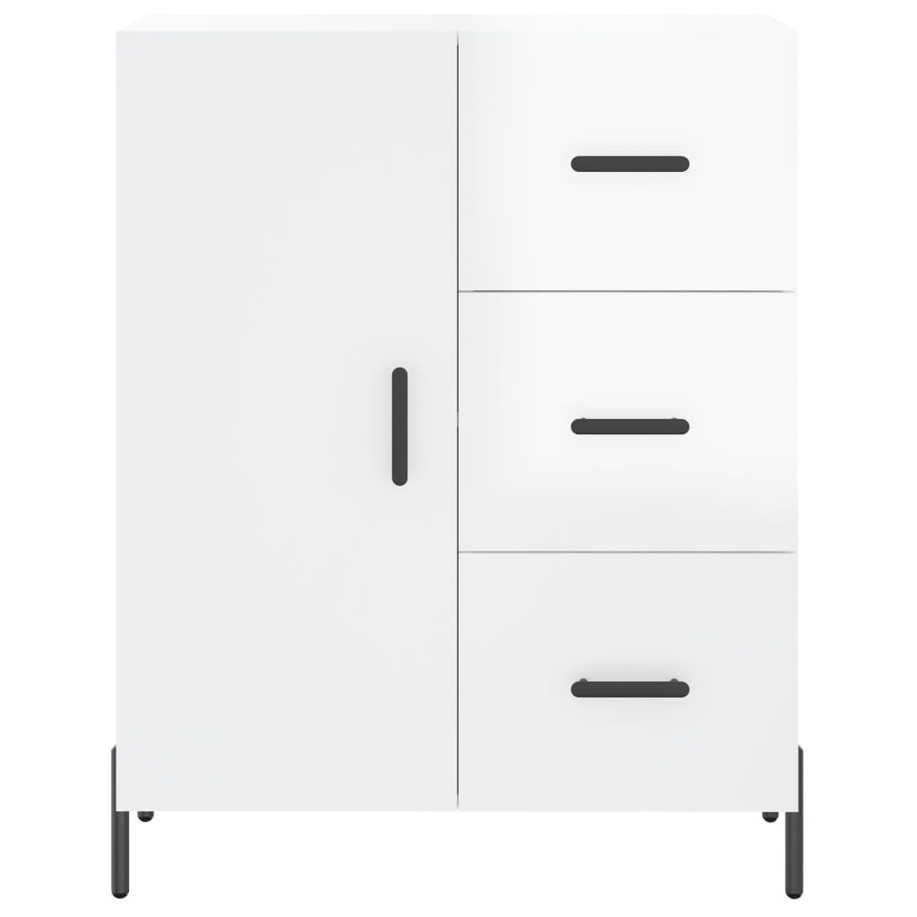 skænk 69,5x34x90 cm konstrueret træ hvid højglans