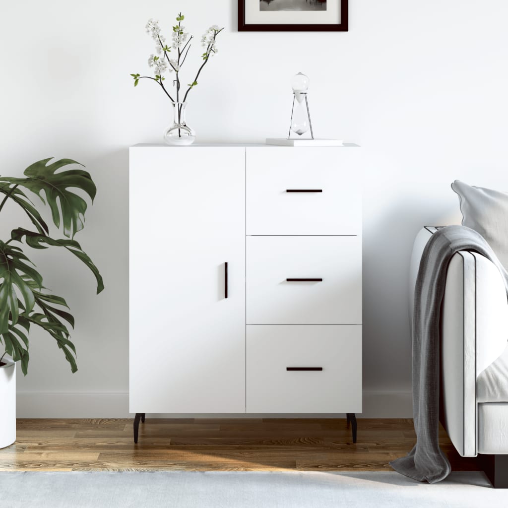 skænk 69,5x34x90 cm konstrueret træ hvid