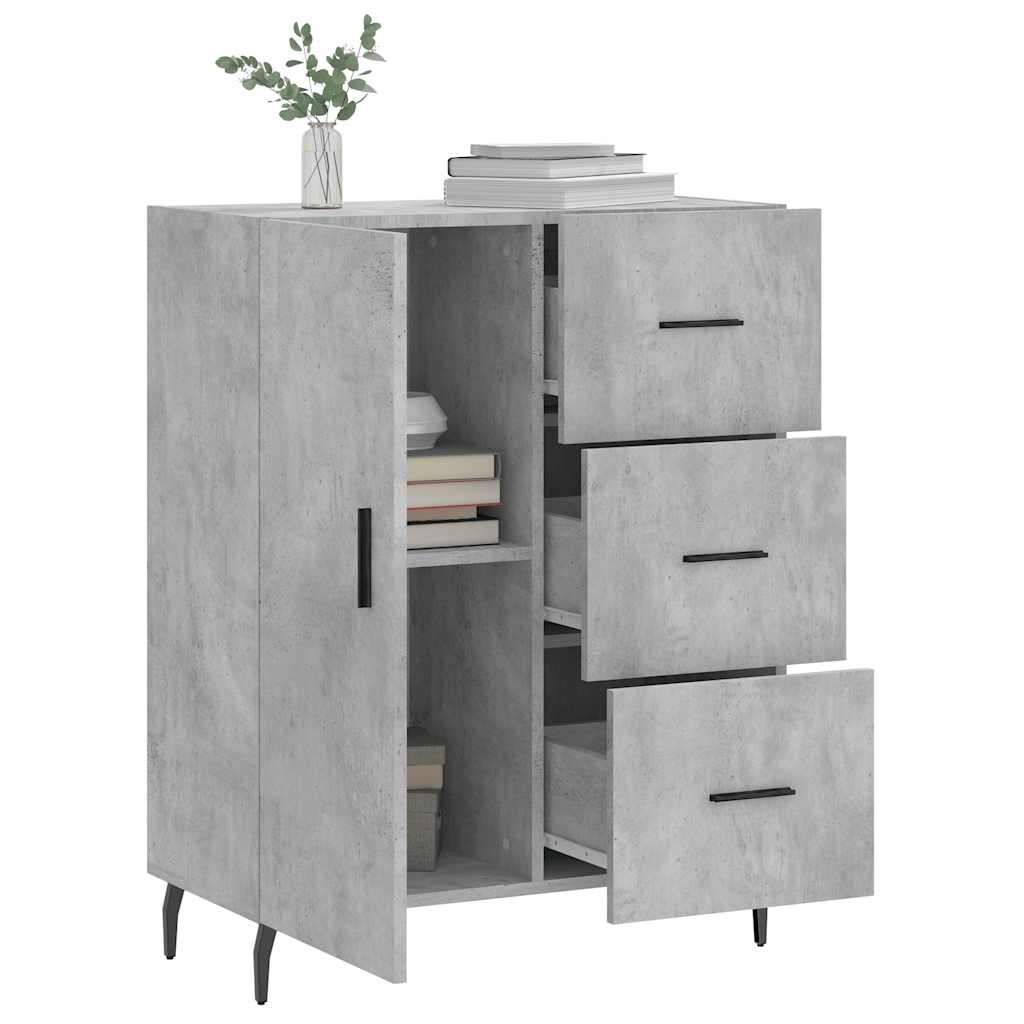 skænk 69,5x34x90 cm konstrueret træ betongrå