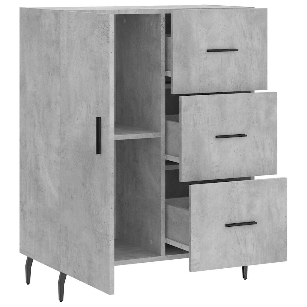 skænk 69,5x34x90 cm konstrueret træ betongrå