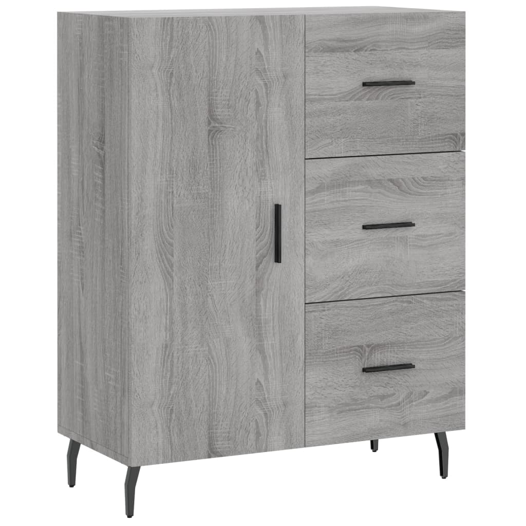 skænk 69,5x34x90 cm konstrueret træ grå sonoma-eg