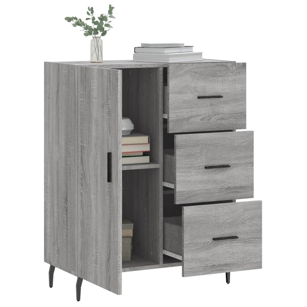 skænk 69,5x34x90 cm konstrueret træ grå sonoma-eg