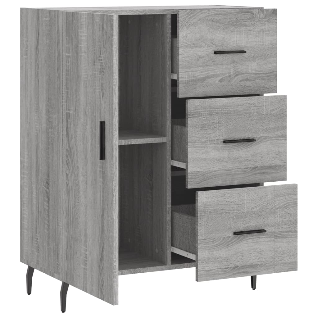 skænk 69,5x34x90 cm konstrueret træ grå sonoma-eg