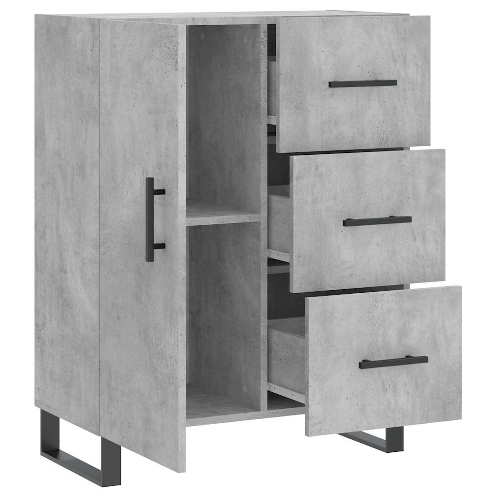 skænk 69,5x34x90 cm konstrueret træ betongrå