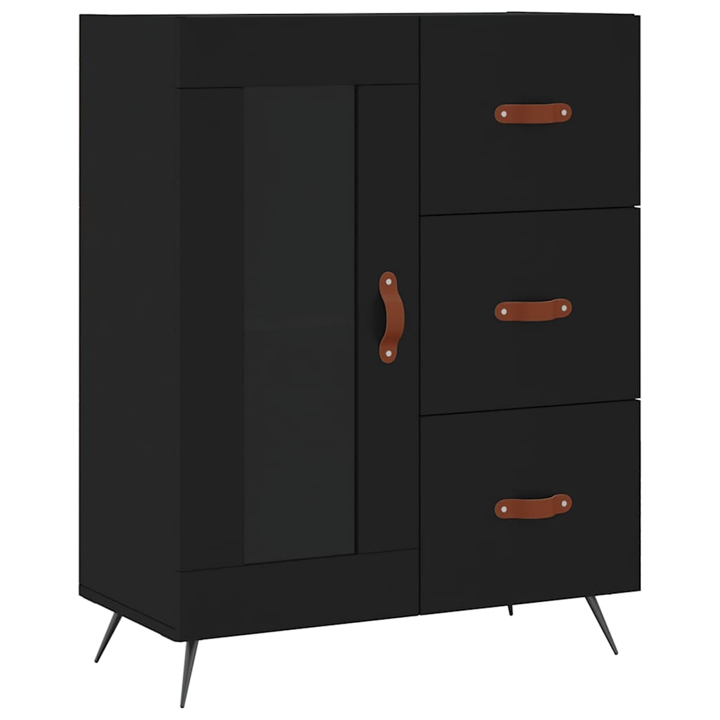 skænk 69,5x34x90 cm konstrueret træ sort