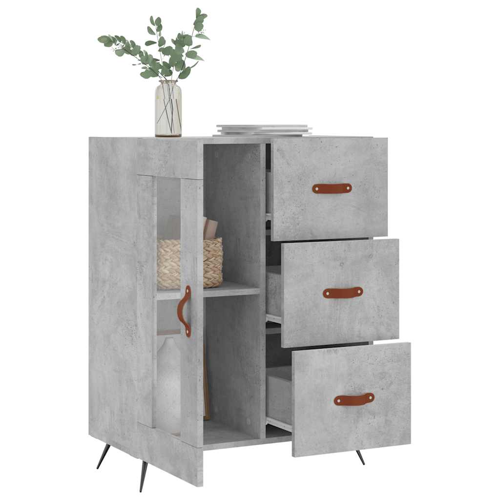 skænk 69,5x34x90 cm konstrueret træ betongrå