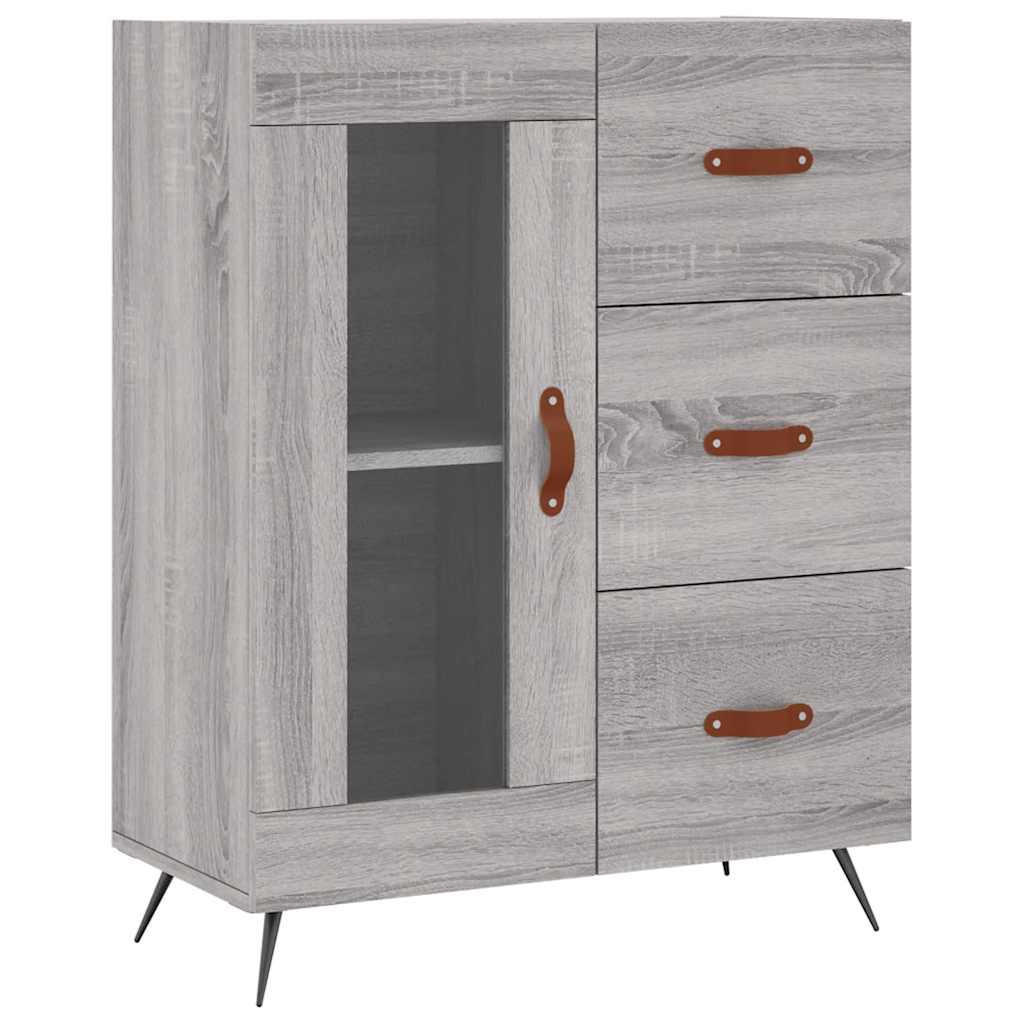 skænk 69,5x34x90 cm konstrueret træ grå sonoma-eg