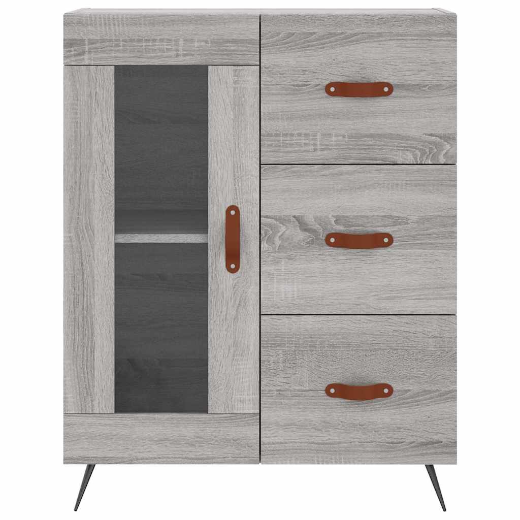 skænk 69,5x34x90 cm konstrueret træ grå sonoma-eg