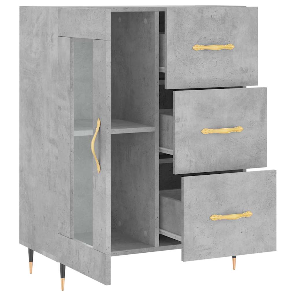 skænk 69,5x34x90 cm konstrueret træ betongrå