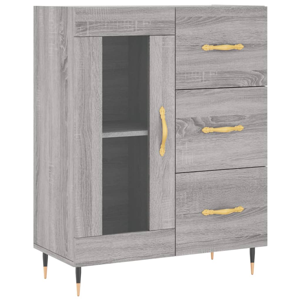 skænk 69,5x34x90 cm konstrueret træ grå sonoma-eg