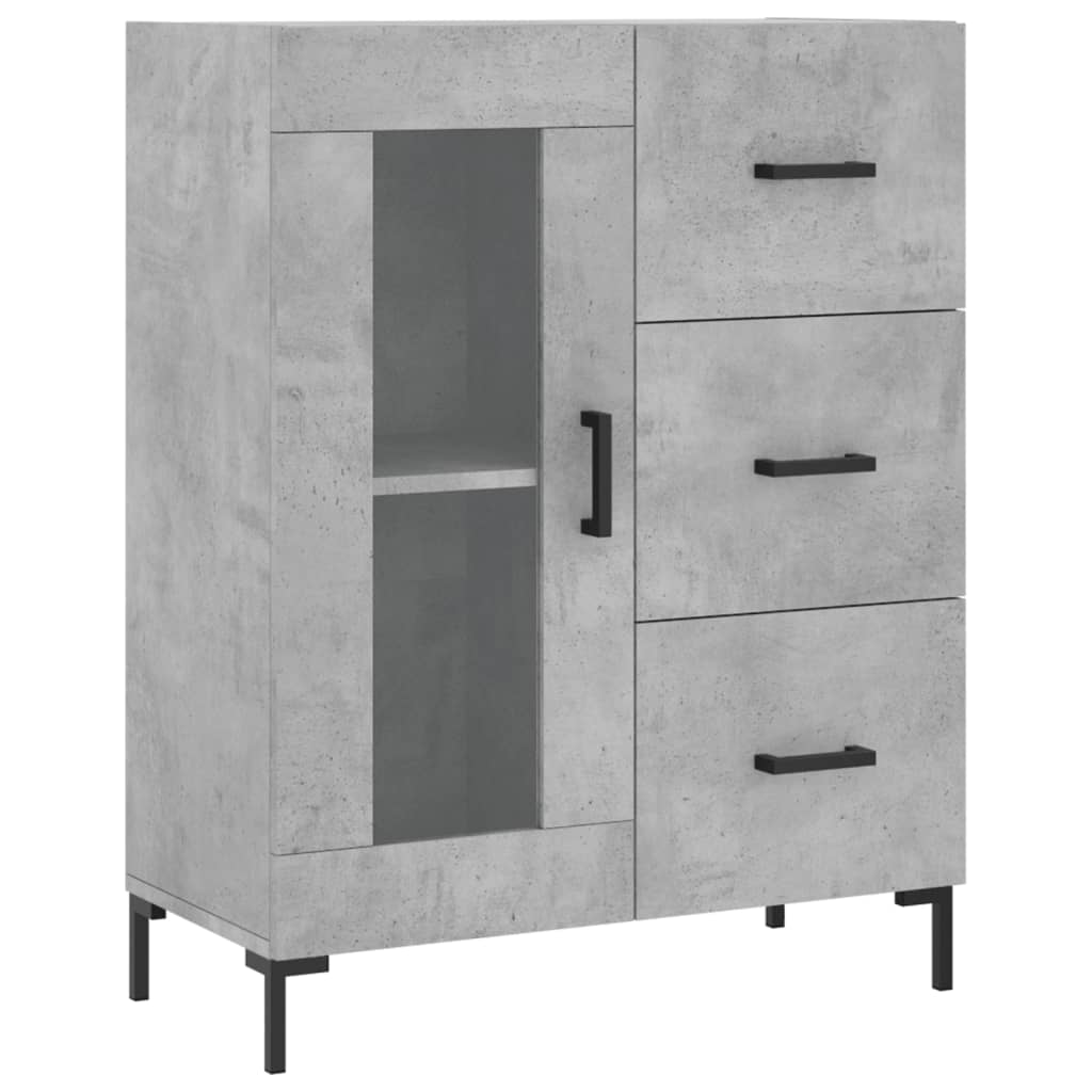 skænk 69,5x34x90 cm konstrueret træ betongrå