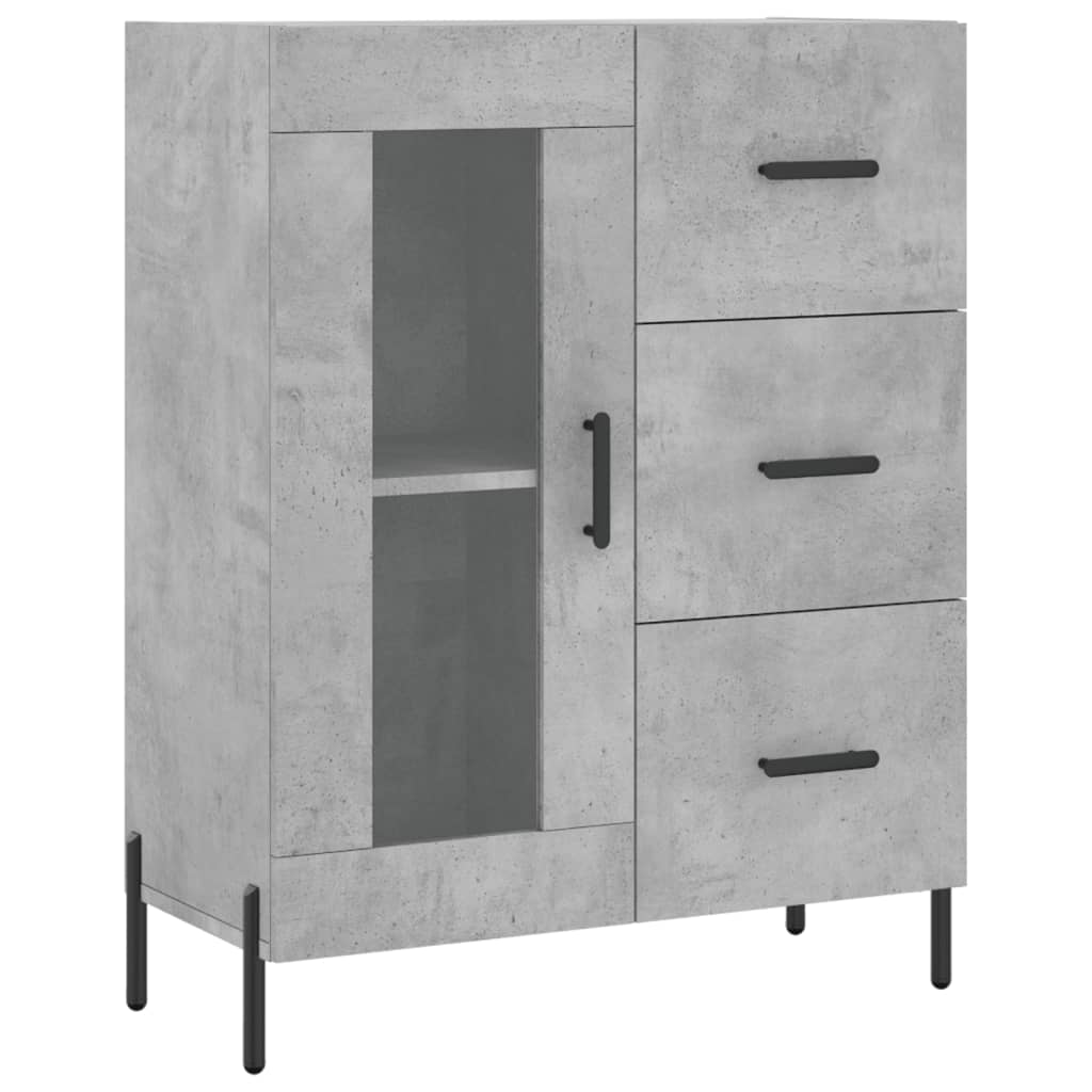 skænk 69,5x34x90 cm konstrueret træ betongrå