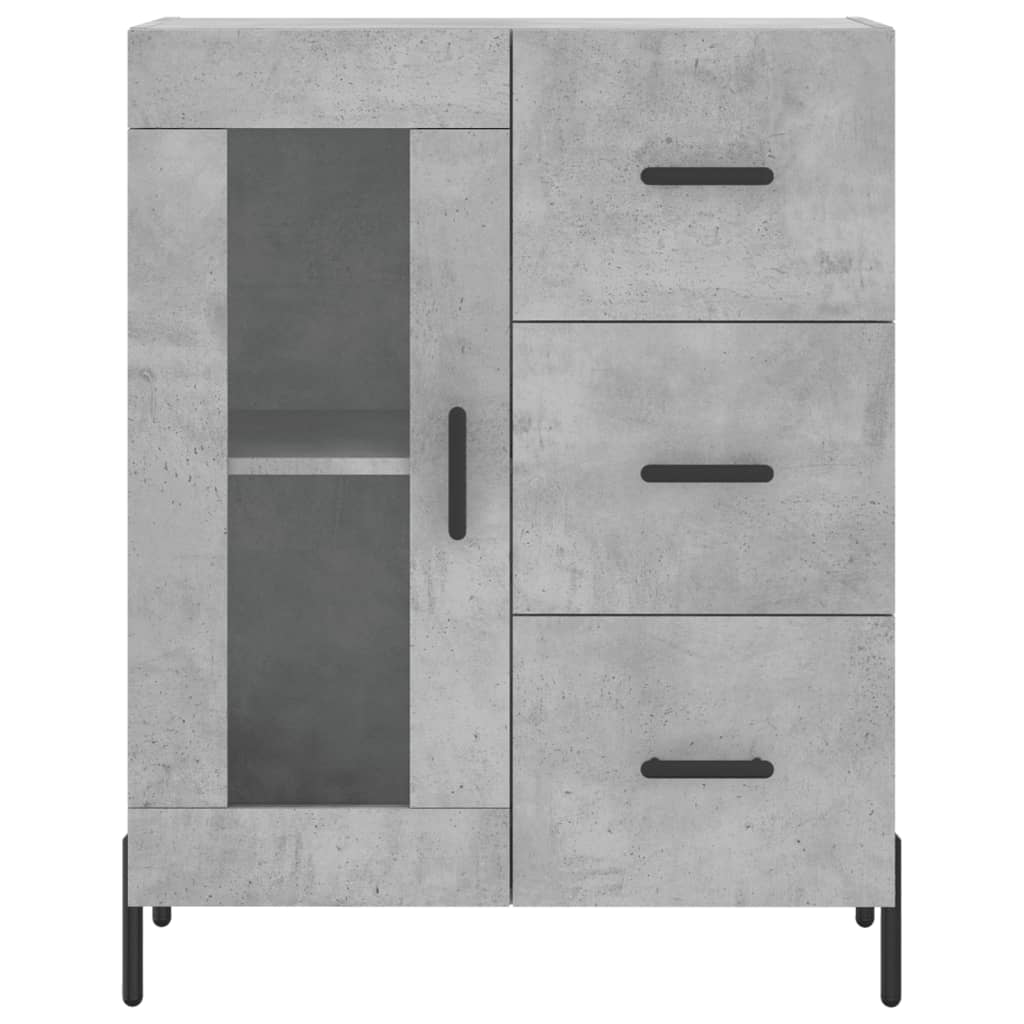 skænk 69,5x34x90 cm konstrueret træ betongrå