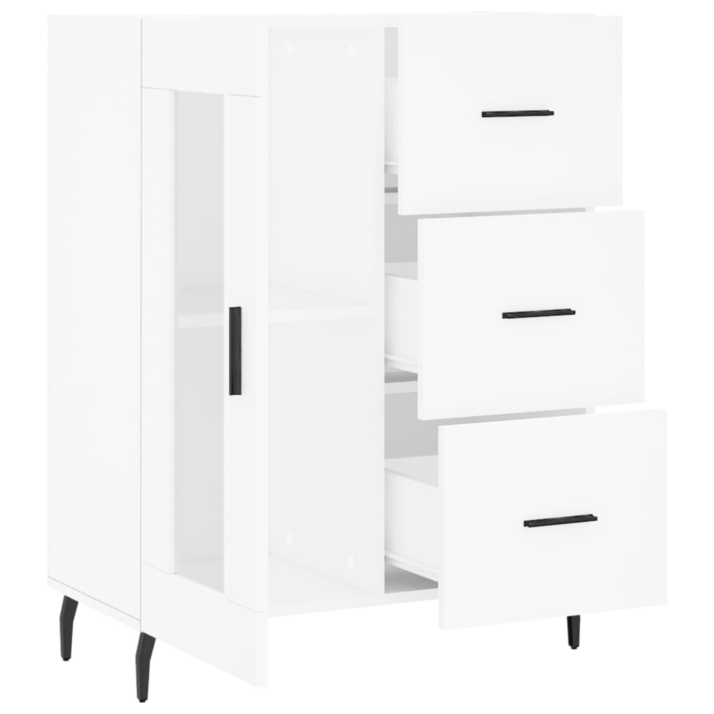 skænk 69,5x34x90 cm konstrueret træ hvid