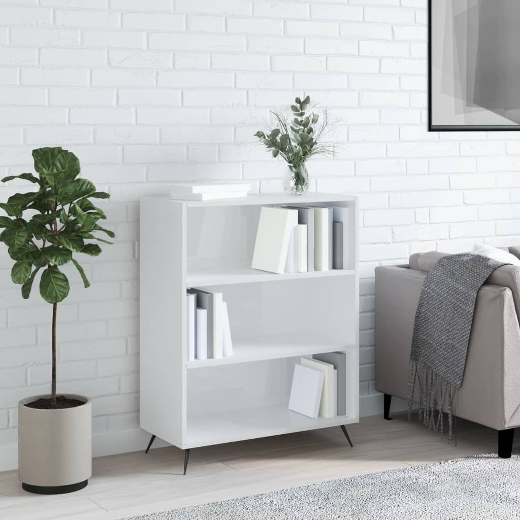 skab 69,5x32,5x90 cm konstrueret træ hvid højglans