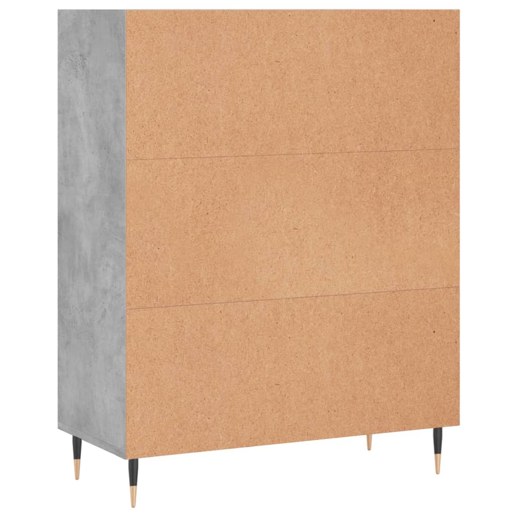 skab 69,5x32,5x90 cm konstrueret træ betongrå