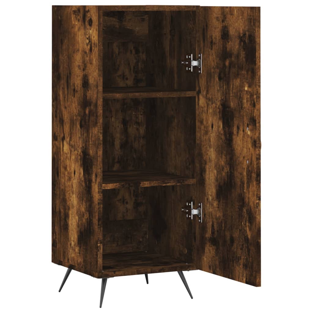 skænk 34,5x34x90 cm konstrueret træ røget egetræsfarve