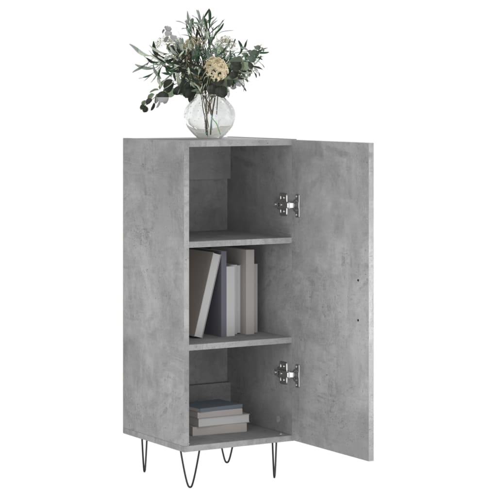 skænk 34,5x34x90 cm konstrueret træ betongrå