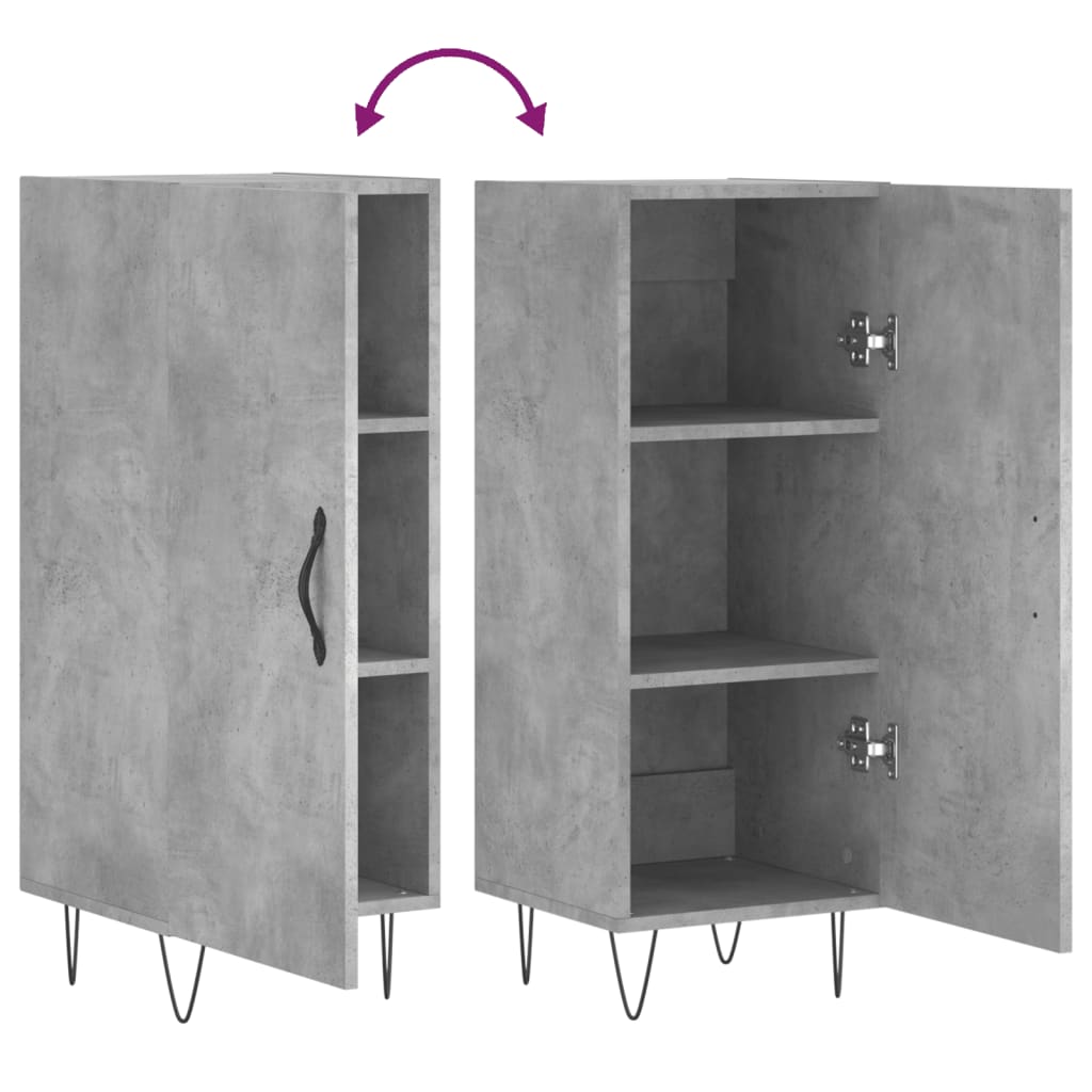 skænk 34,5x34x90 cm konstrueret træ betongrå