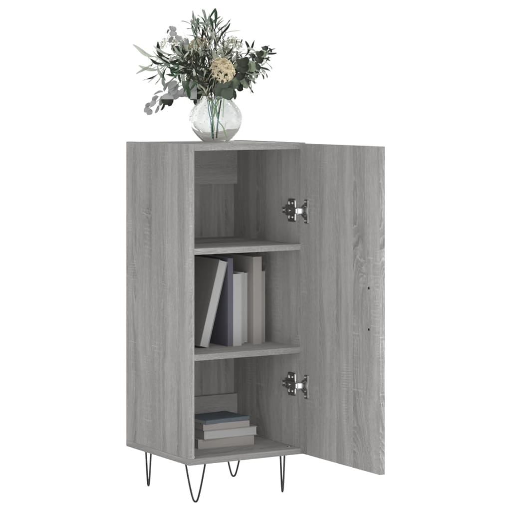 skænk 34,5x34x90 cm konstrueret træ grå sonoma-eg