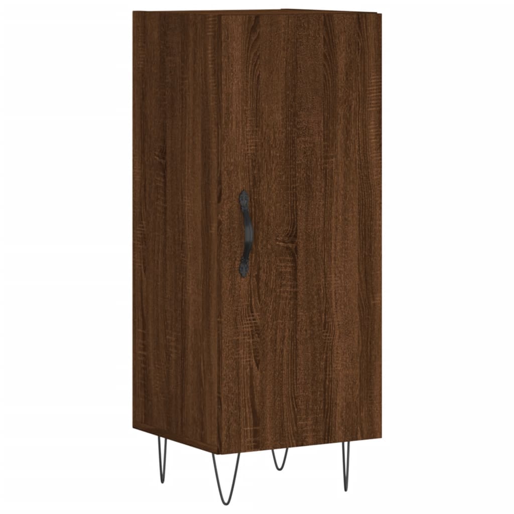 skænk 34,5x34x90 cm konstrueret træ brun egetræsfarve