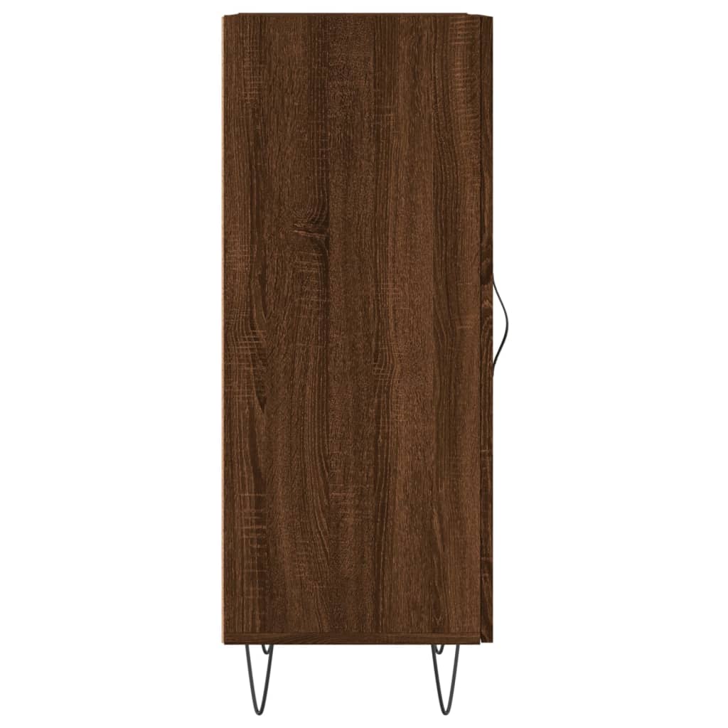 skænk 34,5x34x90 cm konstrueret træ brun egetræsfarve