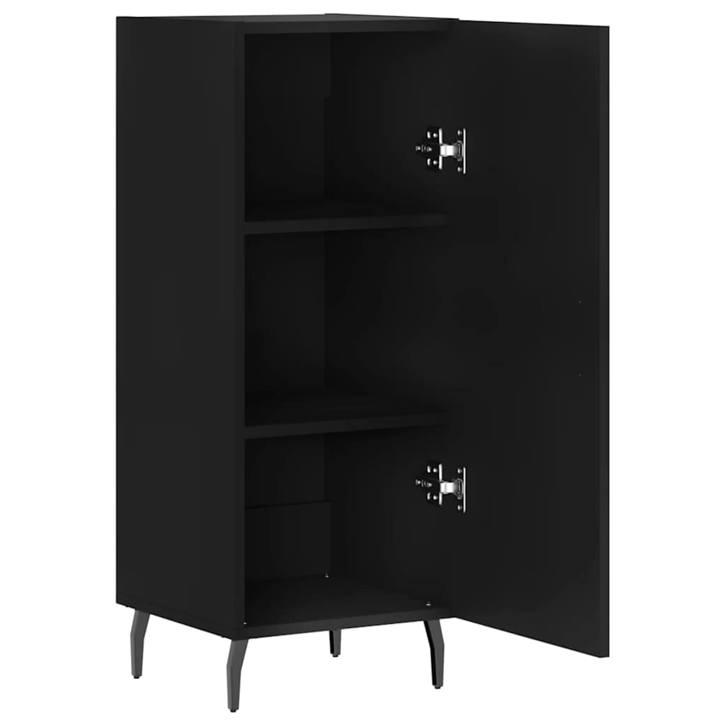 skænk 34,5x34x90 cm konstrueret træ sort