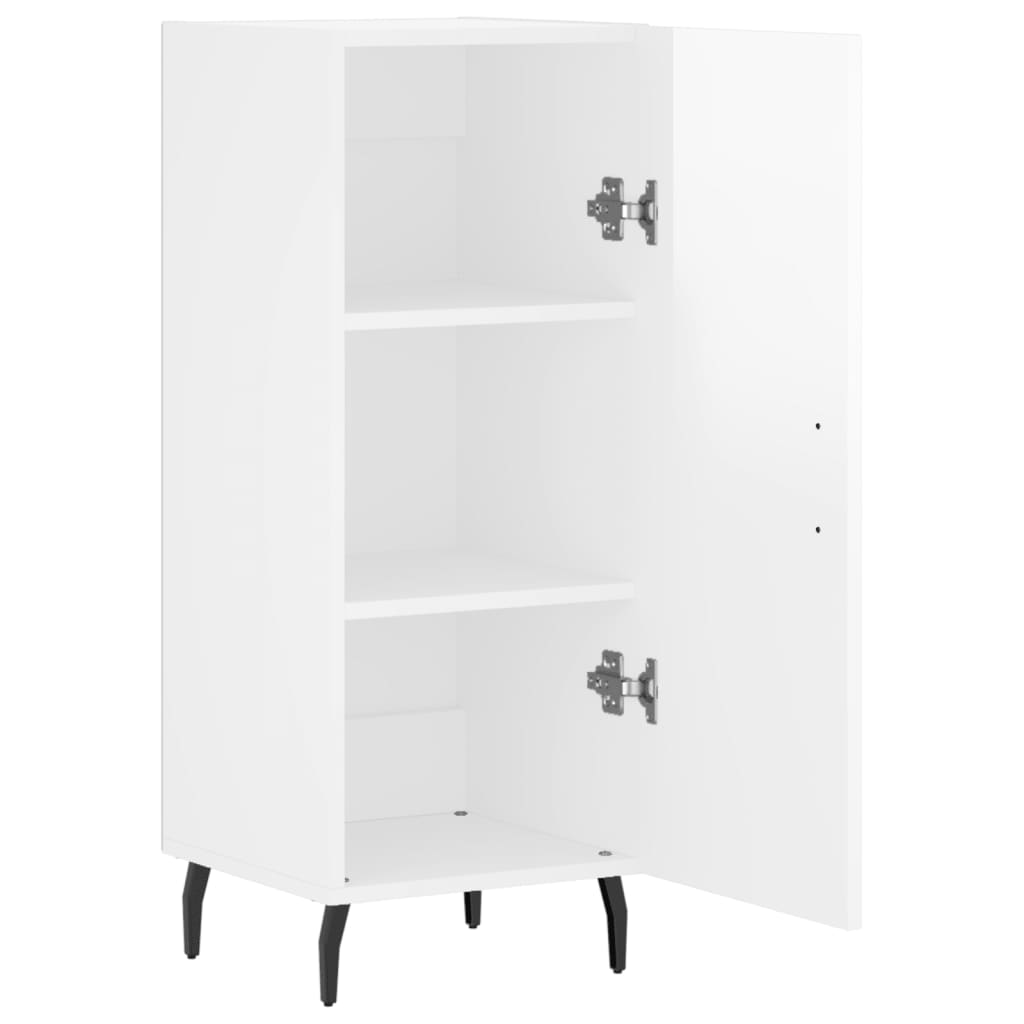 skænk 34,5x34x90 cm konstrueret træ hvid højglans