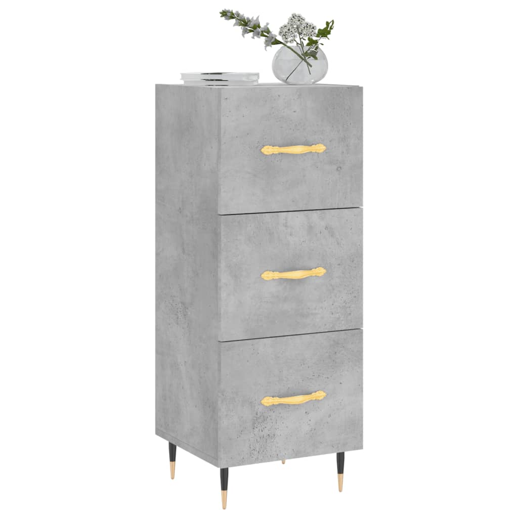 skænk 34,5x34x90 cm konstrueret træ betongrå