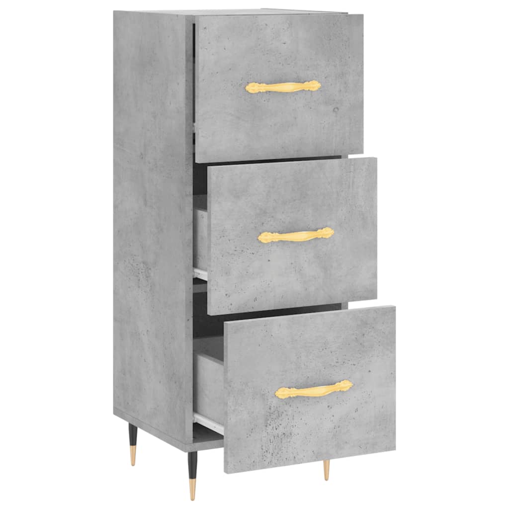 skænk 34,5x34x90 cm konstrueret træ betongrå