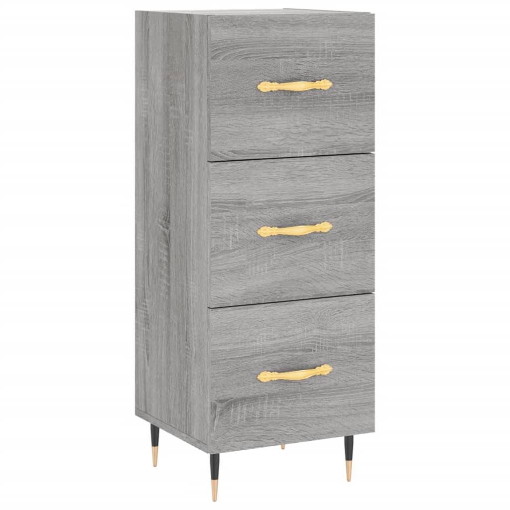 skænk 34,5x34x90 cm konstrueret træ grå sonoma-eg
