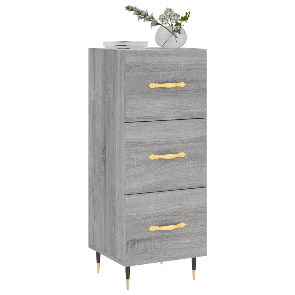 skænk 34,5x34x90 cm konstrueret træ grå sonoma-eg