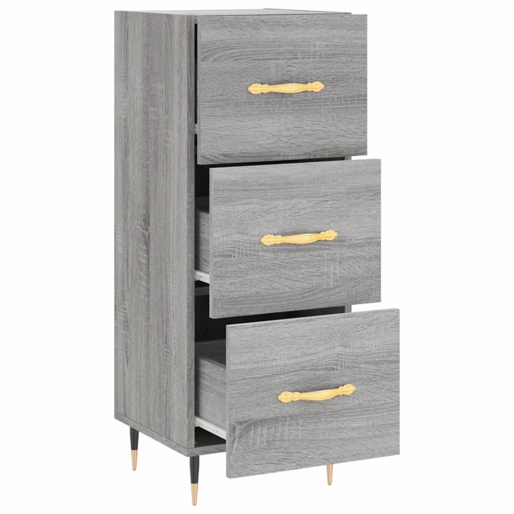 skænk 34,5x34x90 cm konstrueret træ grå sonoma-eg
