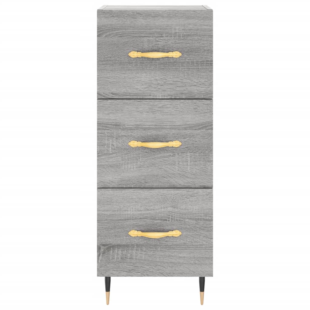 skænk 34,5x34x90 cm konstrueret træ grå sonoma-eg