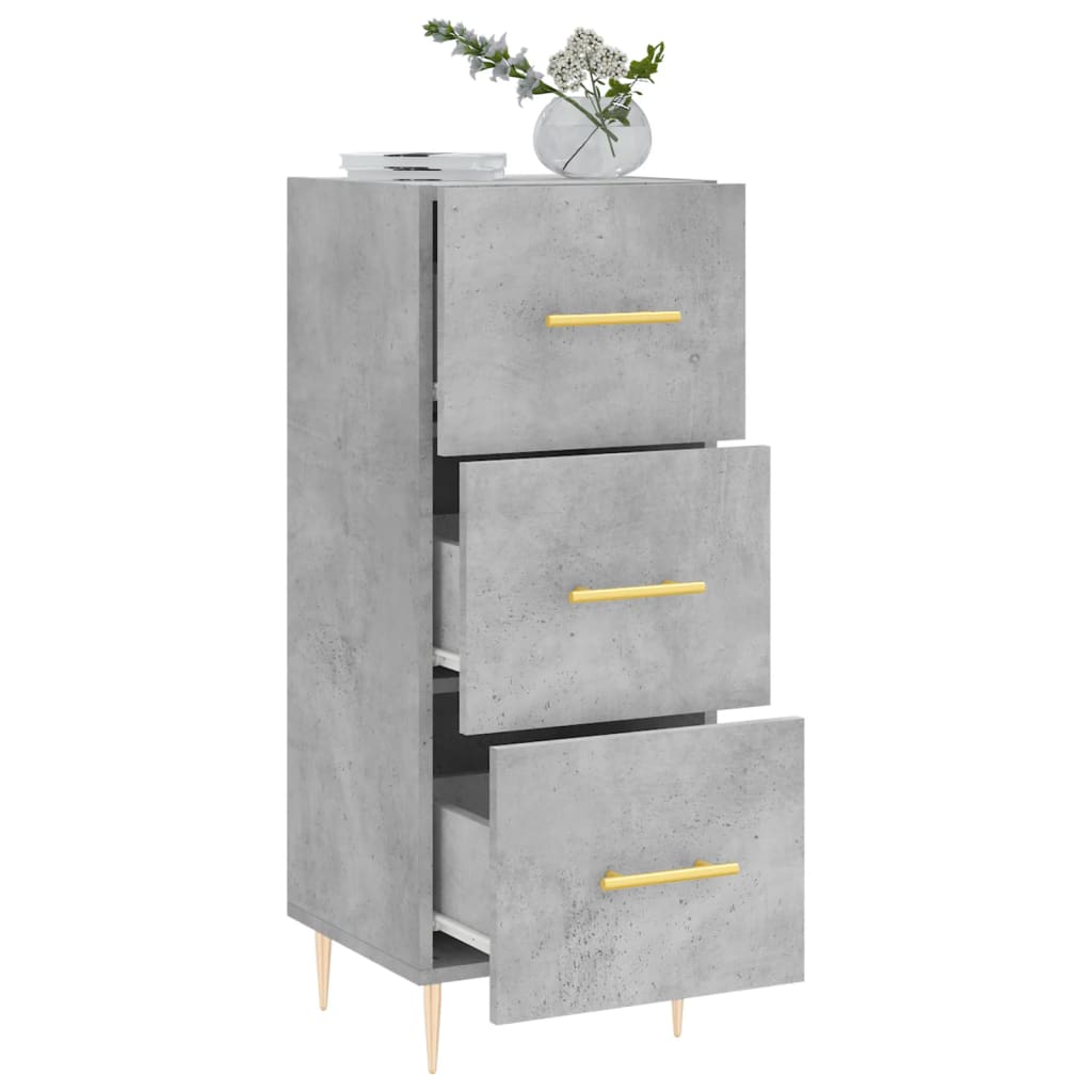 skænk 34,5x34x90 cm konstrueret træ betongrå