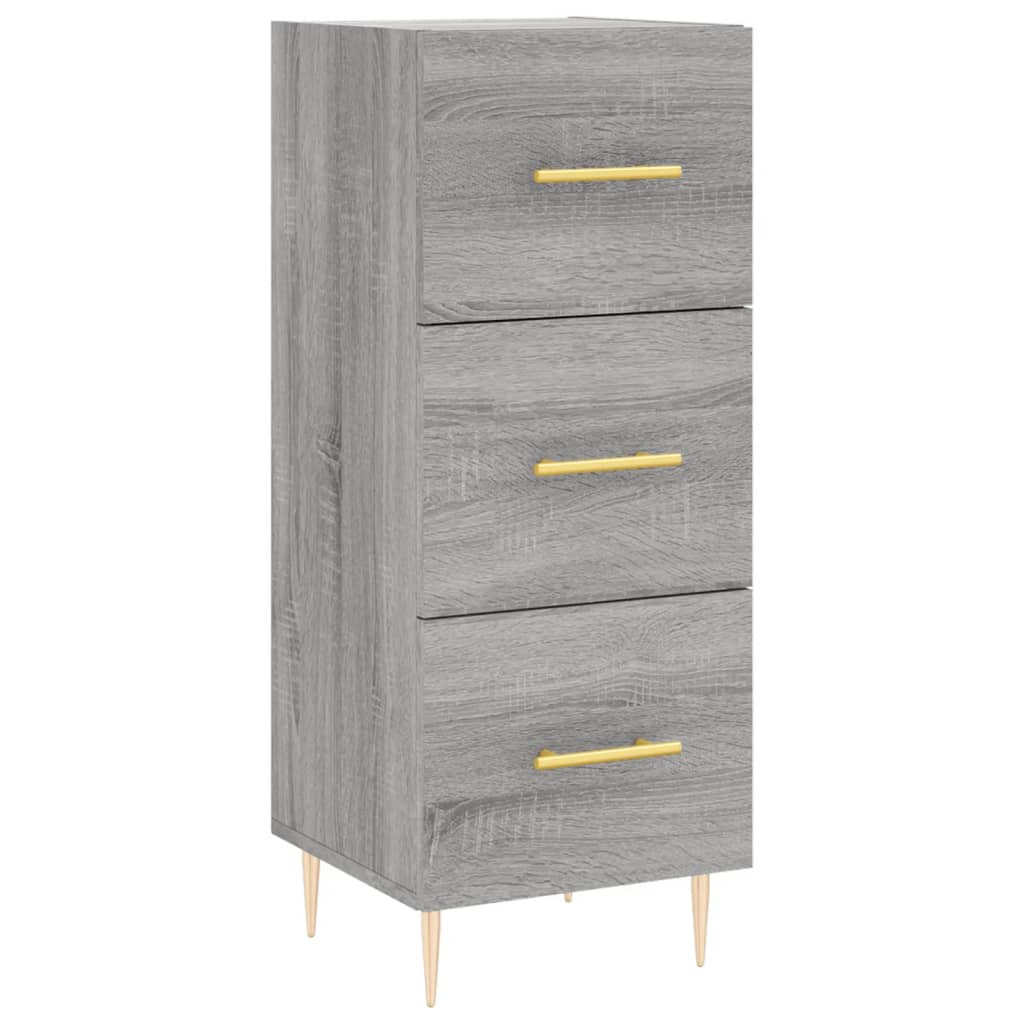 skænk 34,5x34x90 cm konstrueret træ grå sonoma-eg