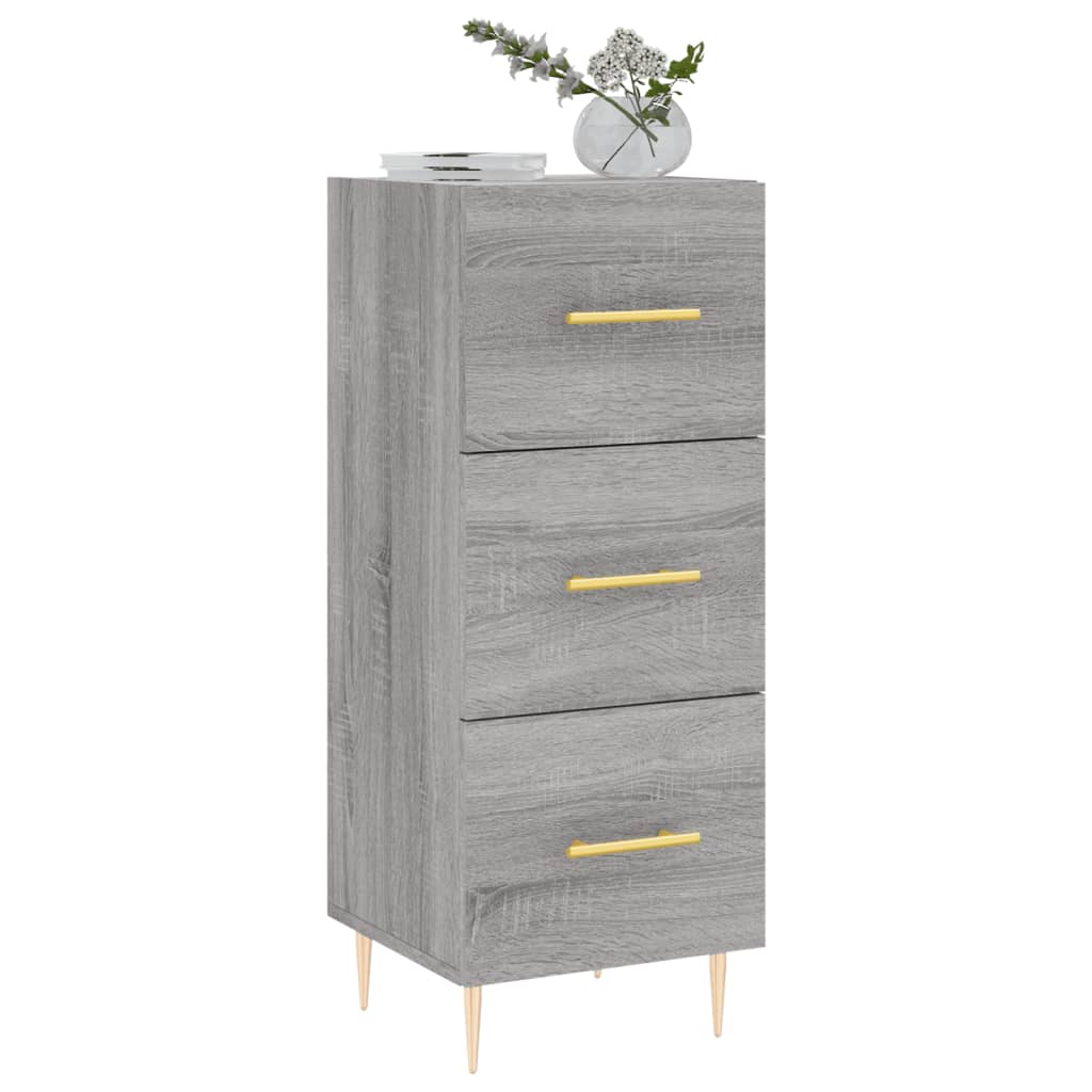 skænk 34,5x34x90 cm konstrueret træ grå sonoma-eg