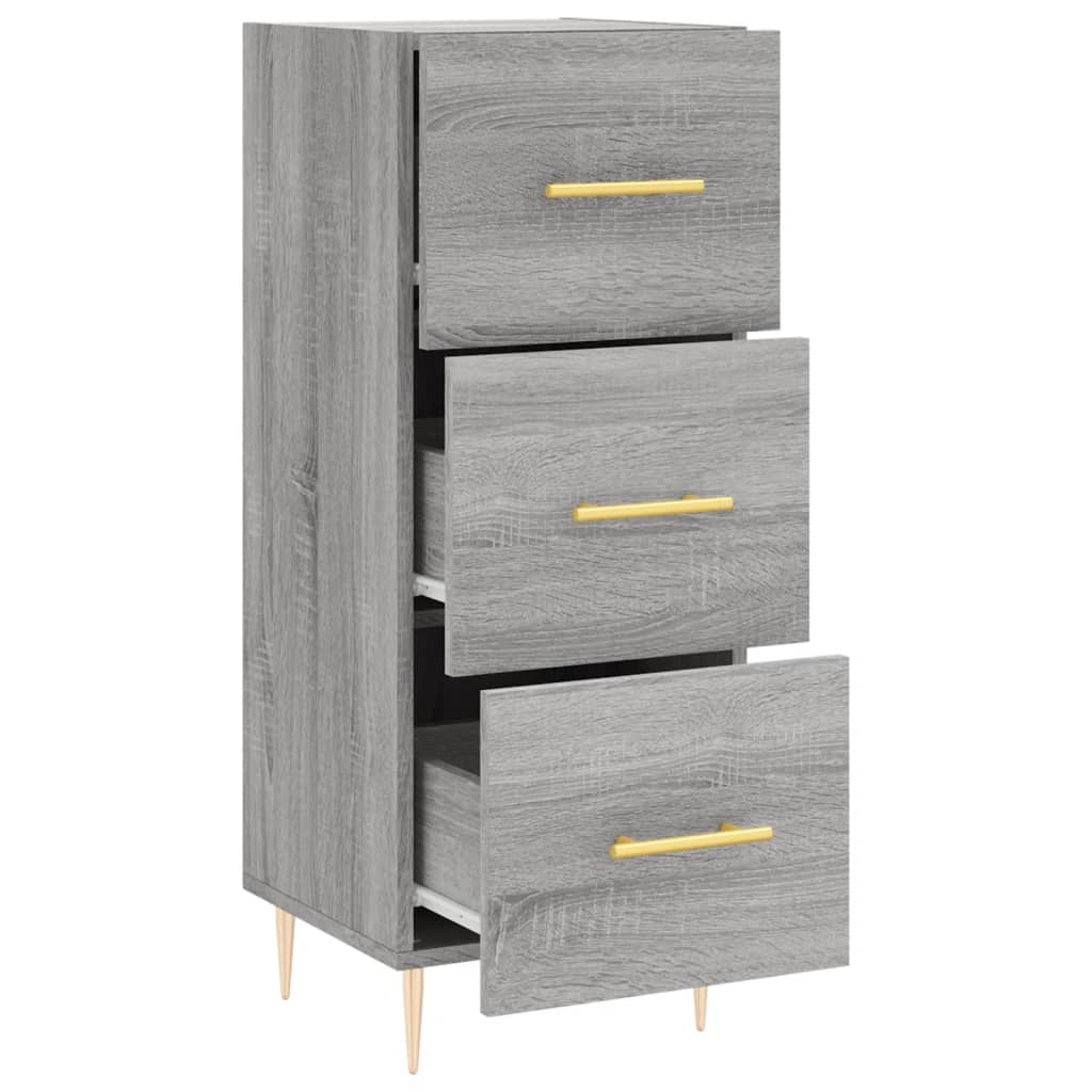 skænk 34,5x34x90 cm konstrueret træ grå sonoma-eg
