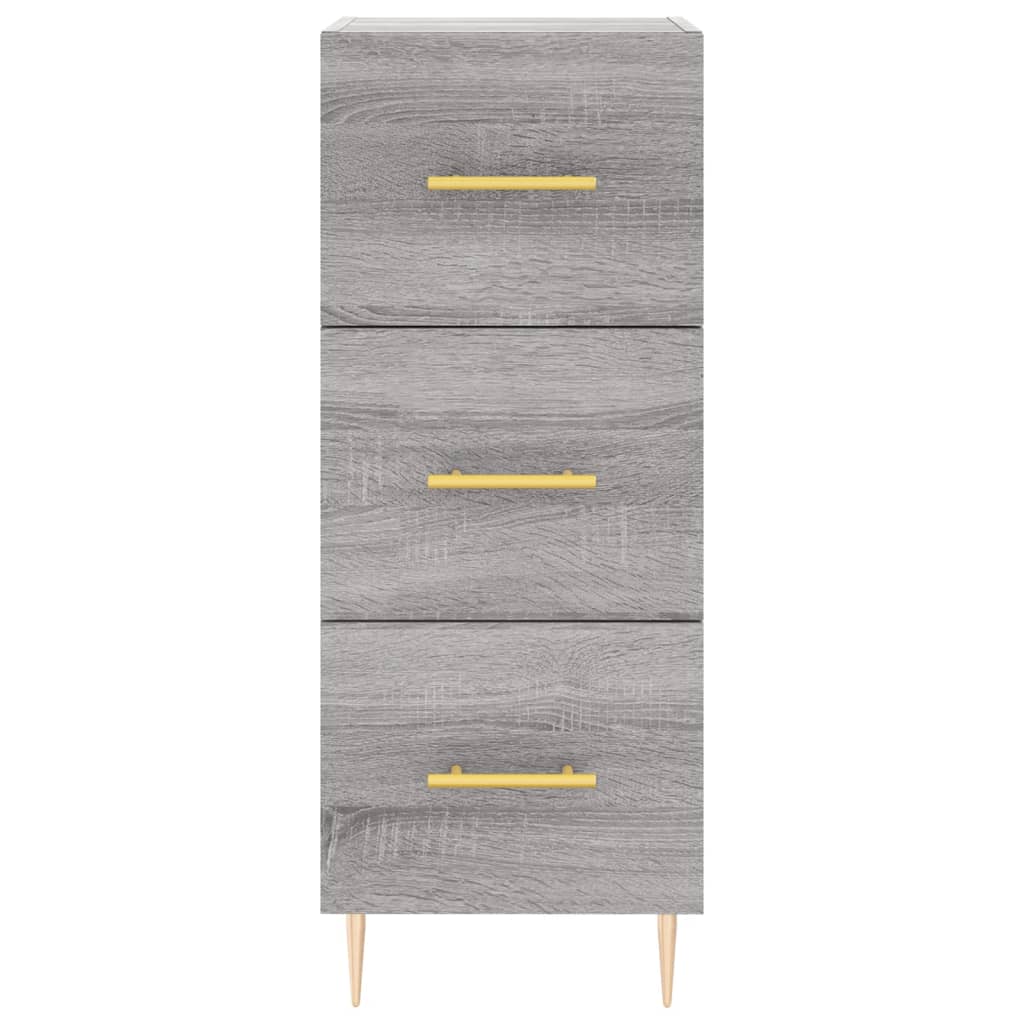 skænk 34,5x34x90 cm konstrueret træ grå sonoma-eg