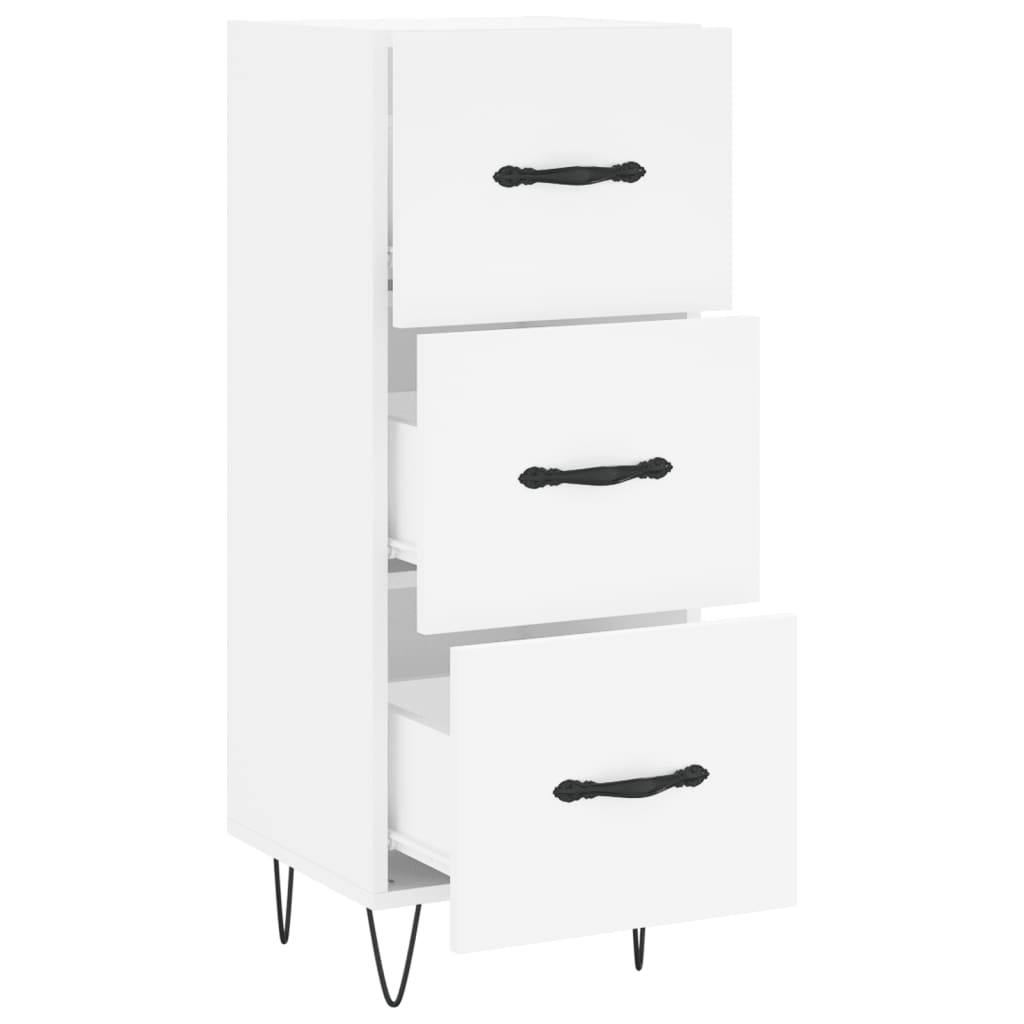 skænk 34,5x34x90 cm konstrueret træ hvid