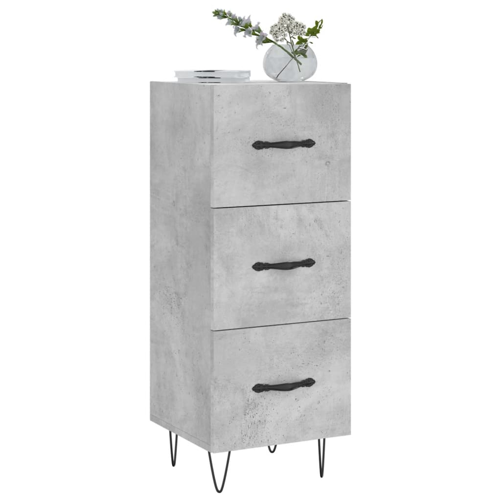 skænk 34,5x34x90 cm konstrueret træ betongrå
